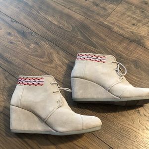 Gray Toms Wedge bootie
